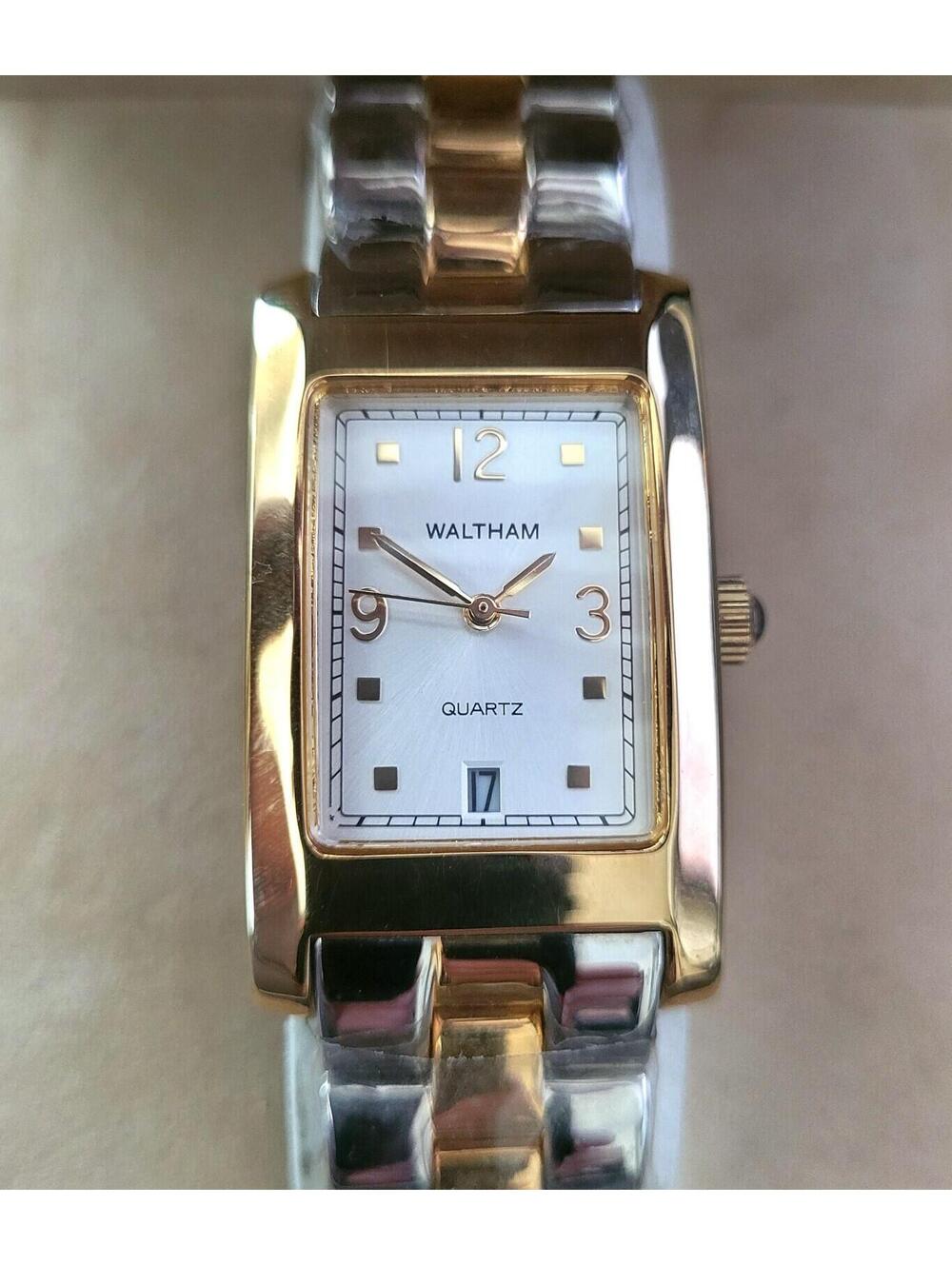Brand‎ New Vintage Waltham 2 Tone White Enamel Men's Watch